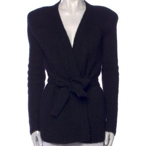 BALMAIN Black Mohair V-Neck Sweater Size: S | US4, FR36